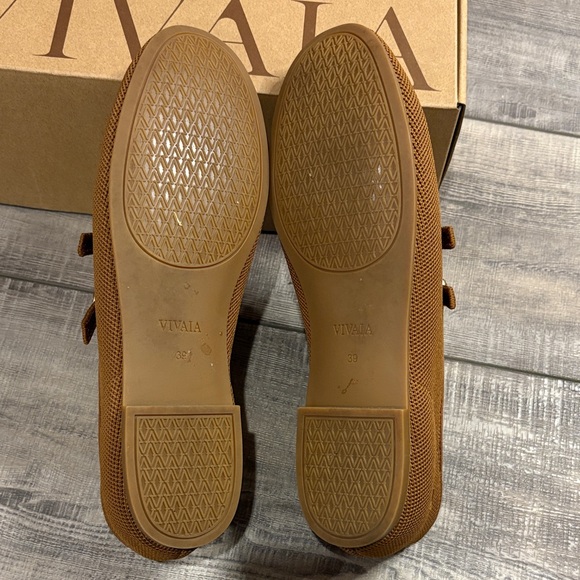 VIVAIA Natalie Caramel Brown Casual Mary Jane Shoes EUC Clean! 8, EU39 - Picture 7 of 8